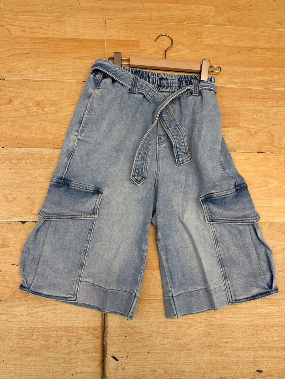 Light Wash Denim JORTS with Belt